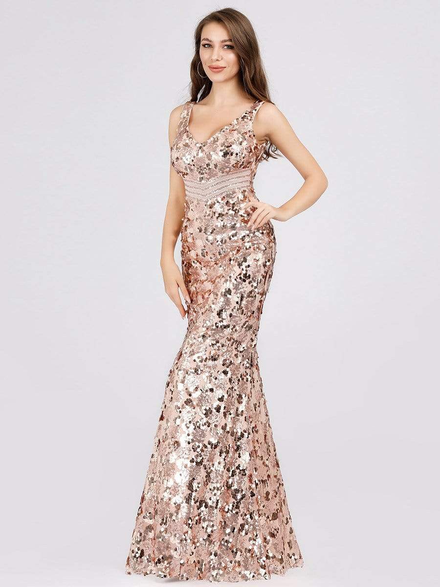 COLOR=Rose Gold | Mermaid Sequin Dresses For Women-Rose Gold 20