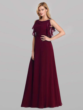 Color=Burgundy | Women'S A-Line Sleeveless Evening Party Bridesmaid Dress-Burgundy 3