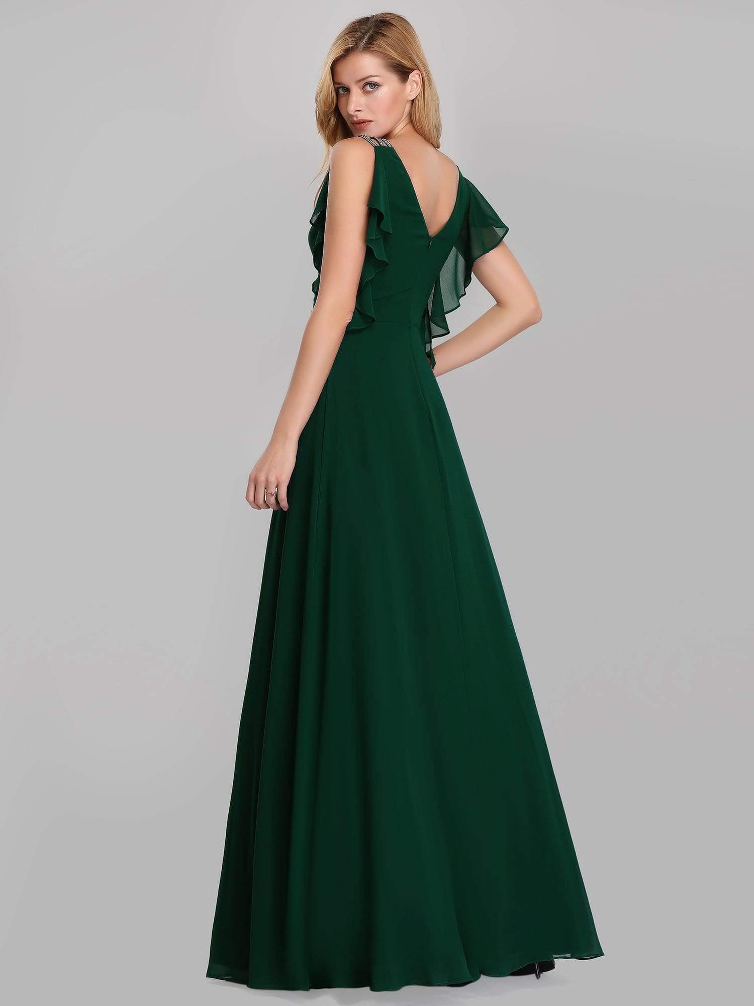 Color=Dark Green | Women'S A-Line Sleeveless Evening Party Bridesmaid Dress-Dark Green 5