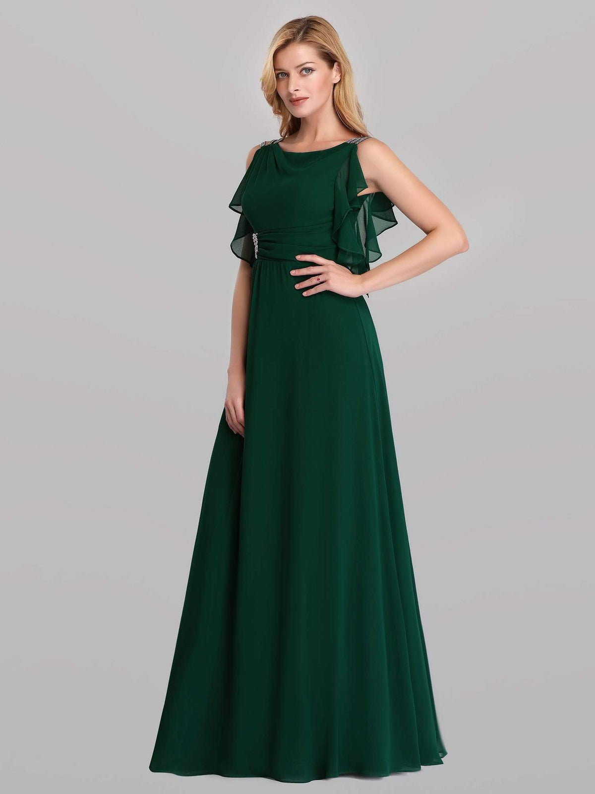 Color=Dark Green | Women'S A-Line Sleeveless Evening Party Bridesmaid Dress-Dark Green 1