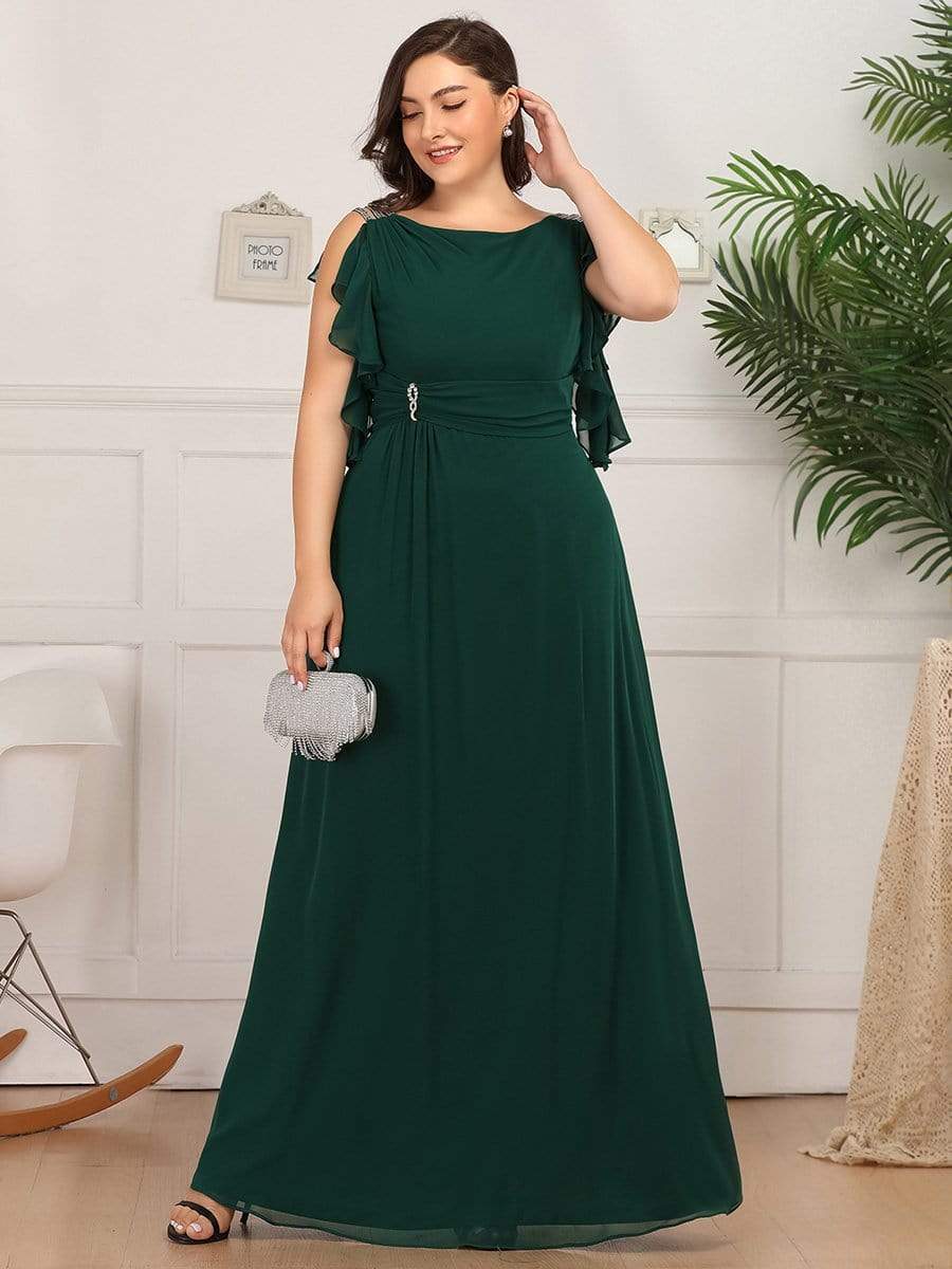 Color=Dark Green | Women'S A-Line Sleeveless Evening Party Bridesmaid Dress-Dark Green 6