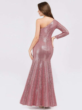 Color=Purple Orchid | Gorgeous One Shoulder Sequins Party Dress With Thigh High Slit-Purple Orchid 2