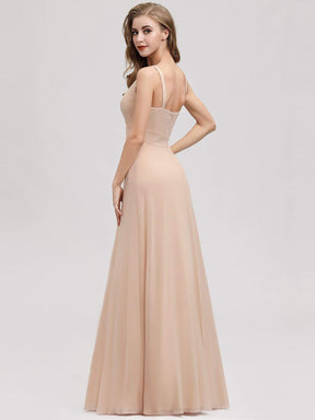 Color=Blush | Women'S A-Line Sleeveless Evening Gowns Wedding Party Bridesmaid Dress-Blush 2