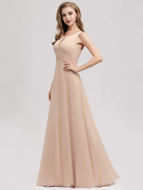 Color=Blush | Women'S A-Line Sleeveless Evening Gowns Wedding Party Bridesmaid Dress-Blush 3