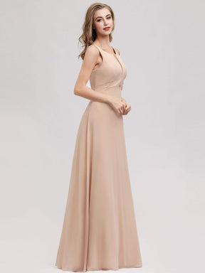 Color=Blush | Women'S A-Line Sleeveless Evening Gowns Wedding Party Bridesmaid Dress-Blush 4