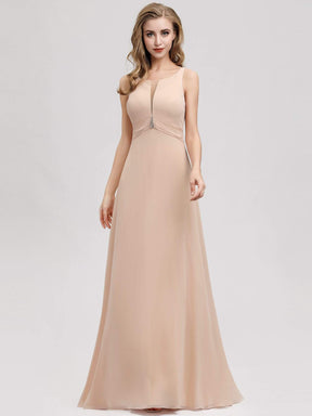 Color=Blush | Women'S A-Line Sleeveless Evening Gowns Wedding Party Bridesmaid Dress-Blush 1