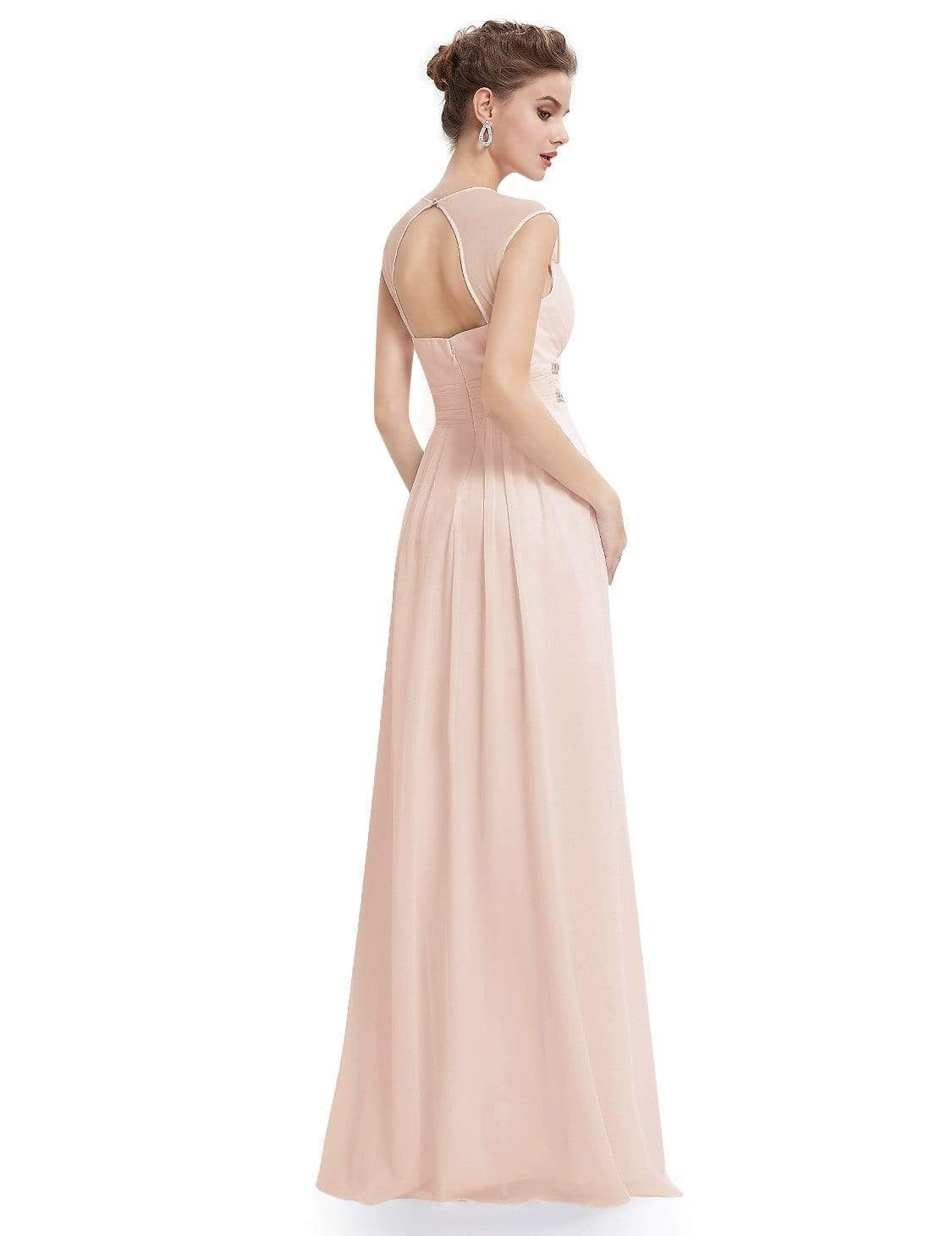 COLOR=Blush | Sleeveless Grecian Style Evening Dress-Blush 2