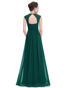 COLOR=Dark Green | Sleeveless Grecian Style Evening Dress-Dark Green 2