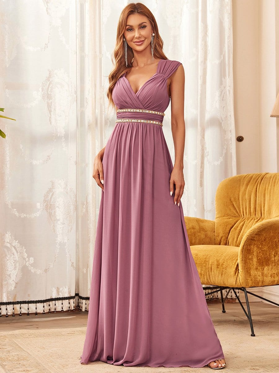 green emerald velvet dress Sleeveless Grecian Style Sequin Belt Formal Evening Dress