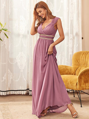 COLOR=Purple Orchid | Sleeveless Grecian Style Evening Dress-Purple Orchid 5