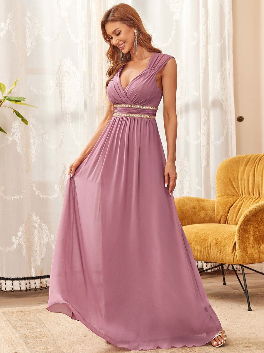 COLOR=Purple Orchid | Sleeveless Grecian Style Evening Dress-Purple Orchid 3