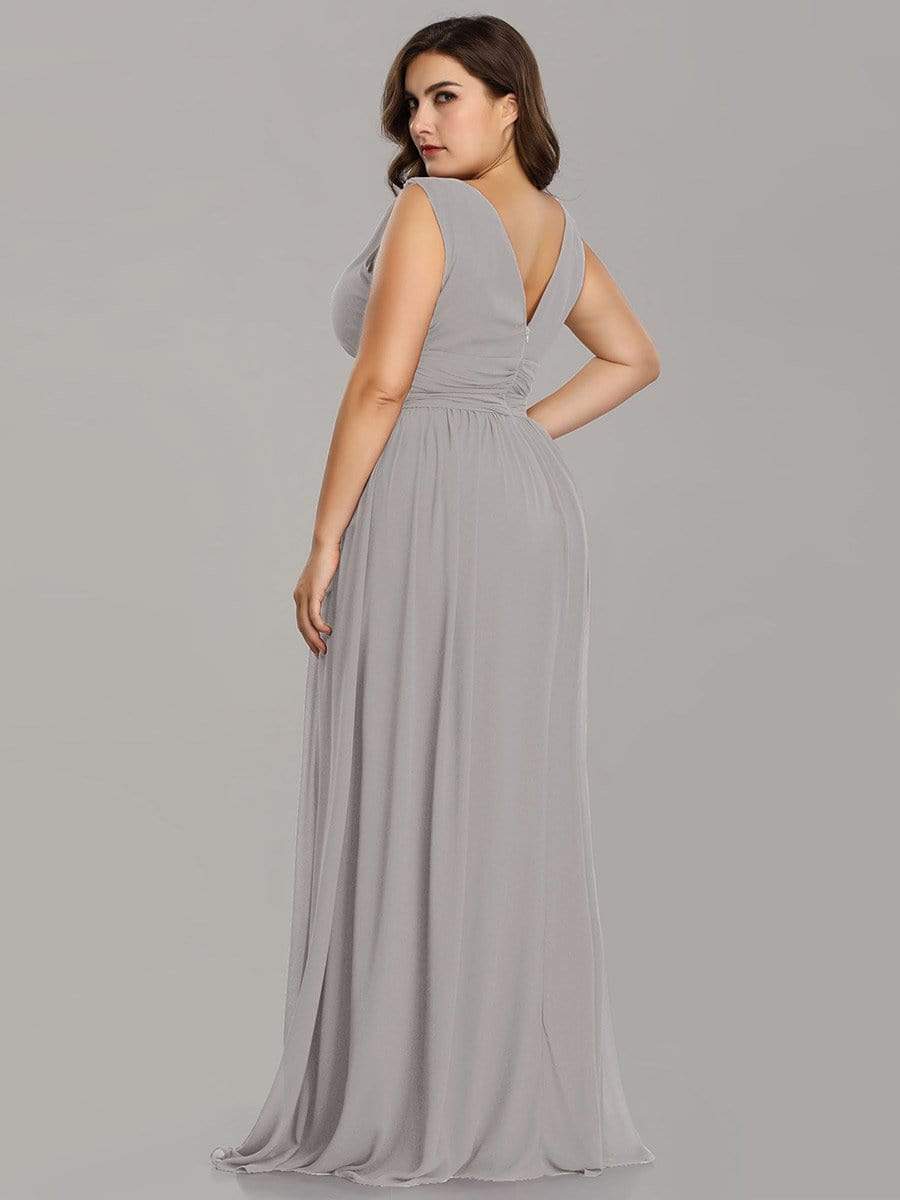 Sleeveless V-Neck Semi-Formal Chiffon Maxi Dress