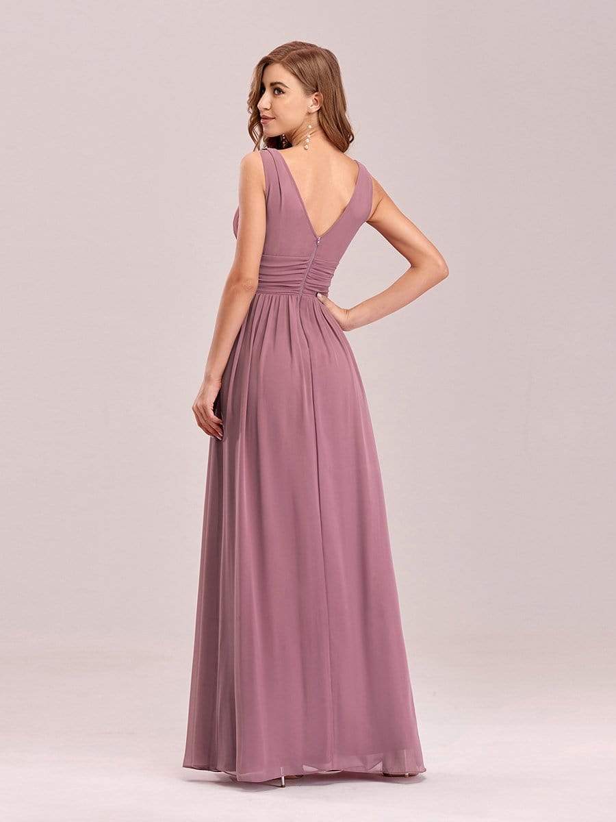 Sleeveless V-Neck Semi-Formal Chiffon Maxi Dress