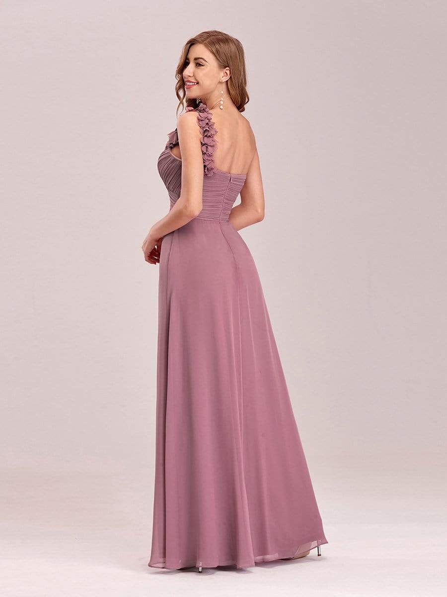 COLOR=Purple Orchid | Chiffon One Shoulder Long Bridesmaid Dress-Purple Orchid 6