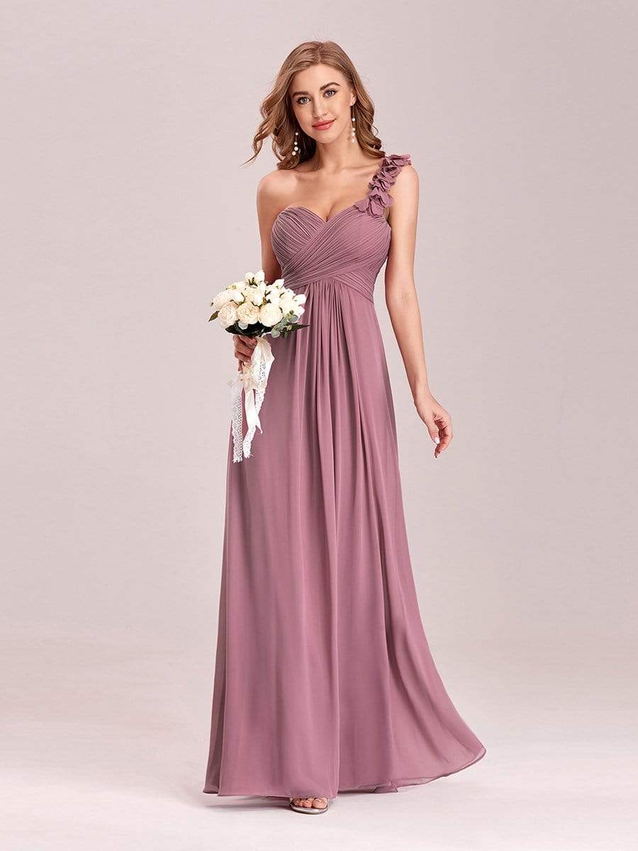 COLOR=Purple Orchid | Chiffon One Shoulder Long Bridesmaid Dress-Purple Orchid 8