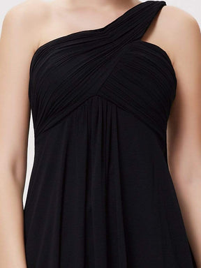 Color=Black | One Shoulder Evening Dress-Black 5