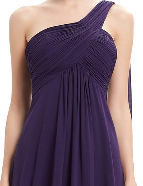 Color=Dark Purple | One Shoulder Evening Dress-Dark Purple 5