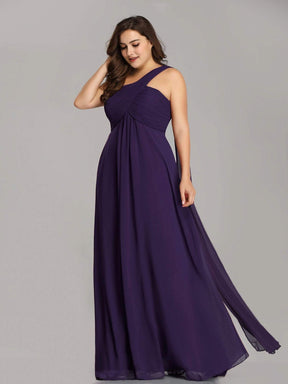 Color=Dark Purple | One Shoulder Evening Dress-Dark Purple 7
