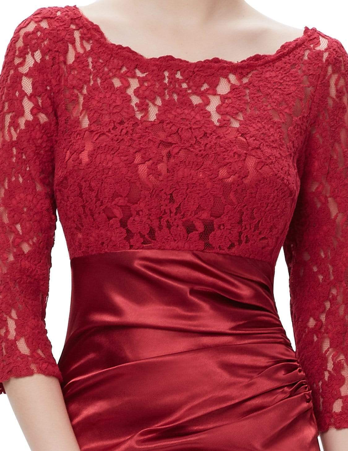 Color=Burgundy | Lace Long Sleeve Formal Evening Dress-Burgundy 6