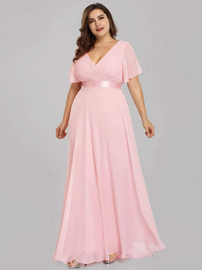 Long Empire Waist Evening Dress with Short Flutter Sleeves test product options