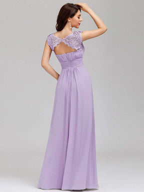 COLOR=Lavender | Maxi Long Lace Cap Sleeve Elegant Evening Gowns-Lavender 2