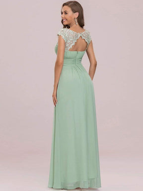 COLOR=Mint Green | Maxi Long Lace Cap Sleeve Elegant Evening Gowns-Mint Green 2