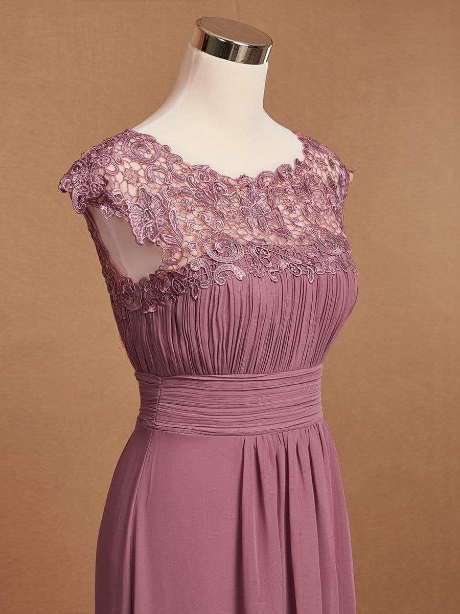 Color=Purple Orchid | Maxi Long Lace Cap Sleeve Elegant Evening Gowns-Purple Orchid 9