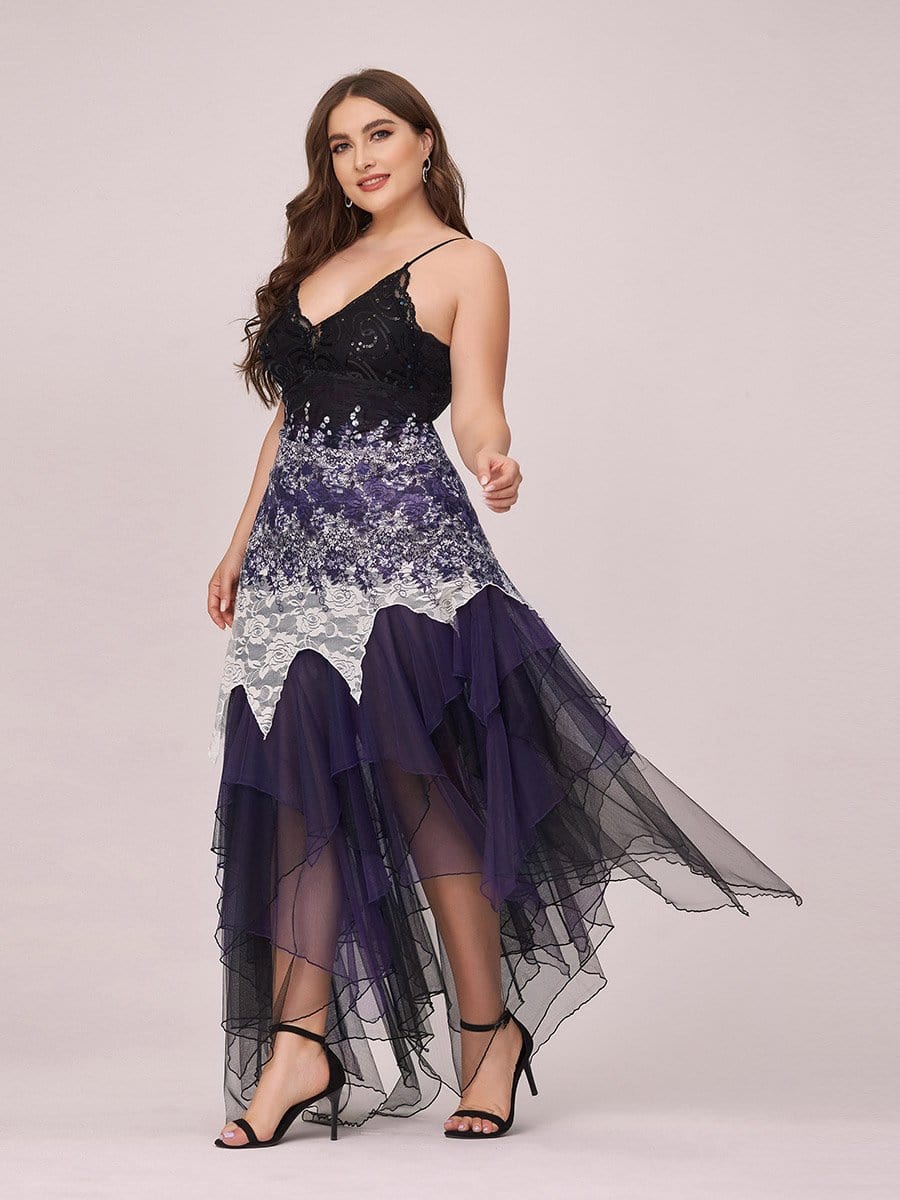 Color=Dark Purple | Women'S Sexy V Neck Floor Length Cocktail Prom Dress-Dark Purple 3
