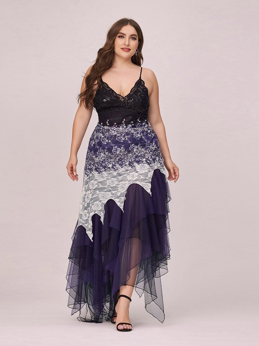 Color=Dark Purple | Women'S Sexy V Neck Floor Length Cocktail Prom Dress-Dark Purple 4