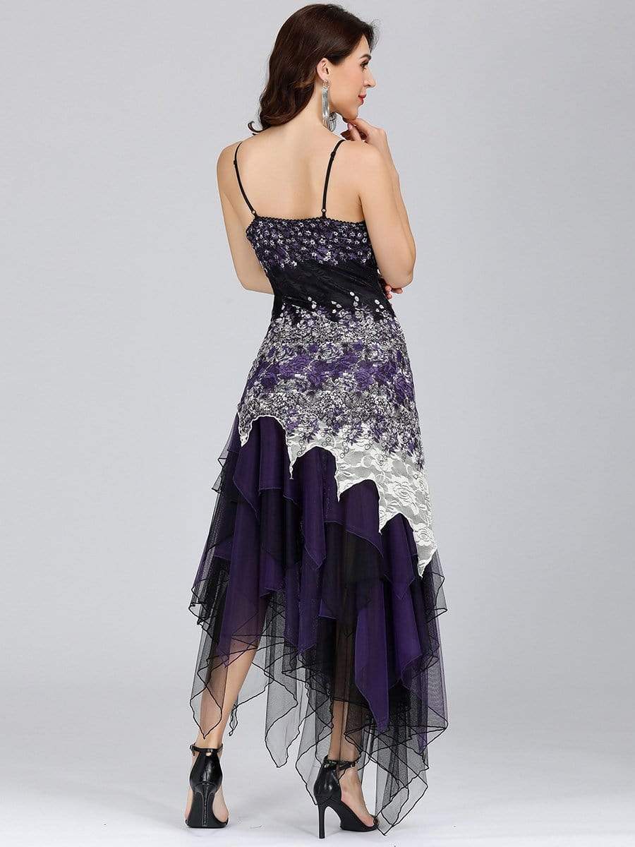 Color=Dark Purple | Women'S Sexy V Neck Floor Length Cocktail Prom Dress-Dark Purple 2