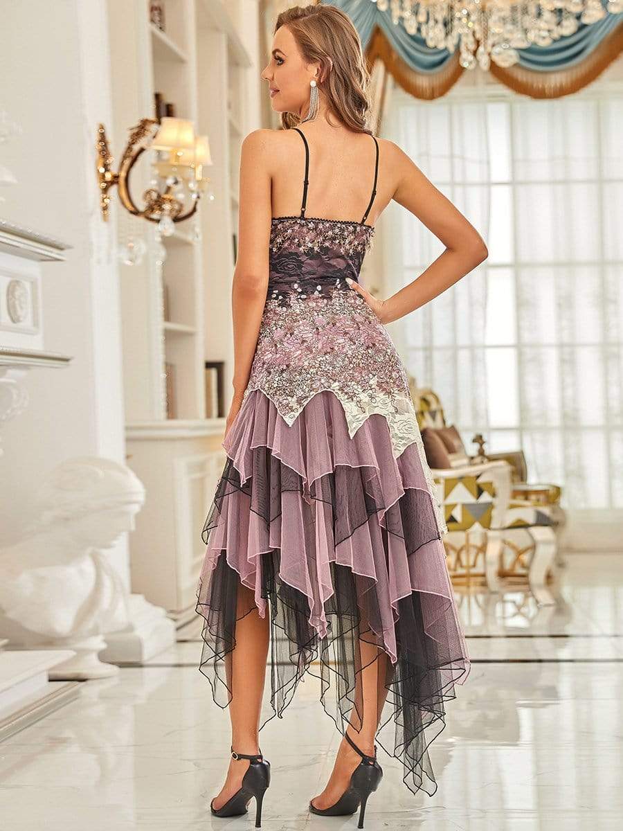 Color=Purple Orchid | Women'S Sexy V Neck Floor Length Cocktail Prom Dress-Purple Orchid 2