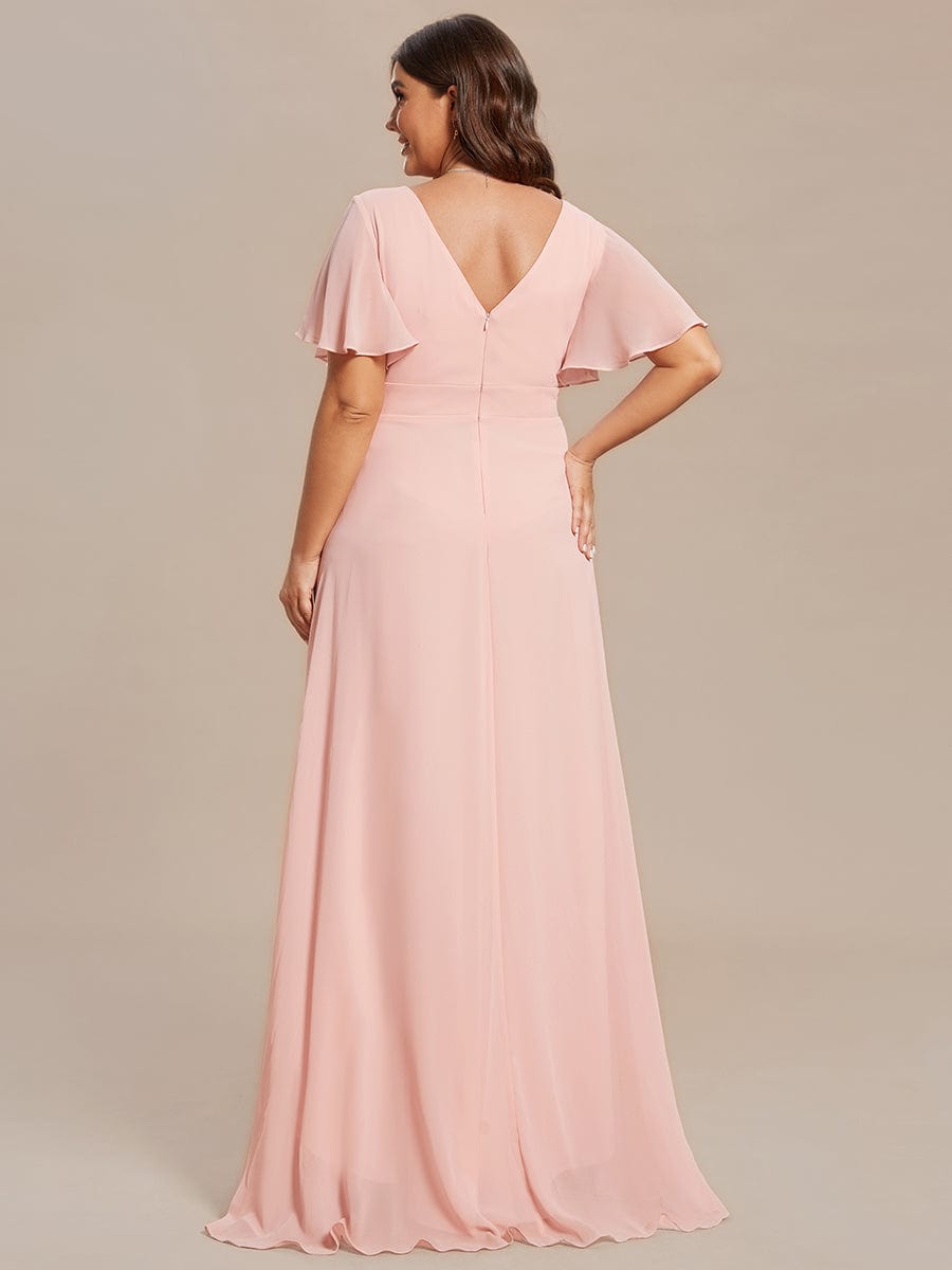 Charming Chiffon Bridesmaid Dress with Lotus Leaf Hemline