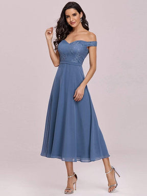 Color=Dusty Navy | Off The Shoulder Lace Bodice Short Sweetheart Evening Dress-Dusty Navy 7