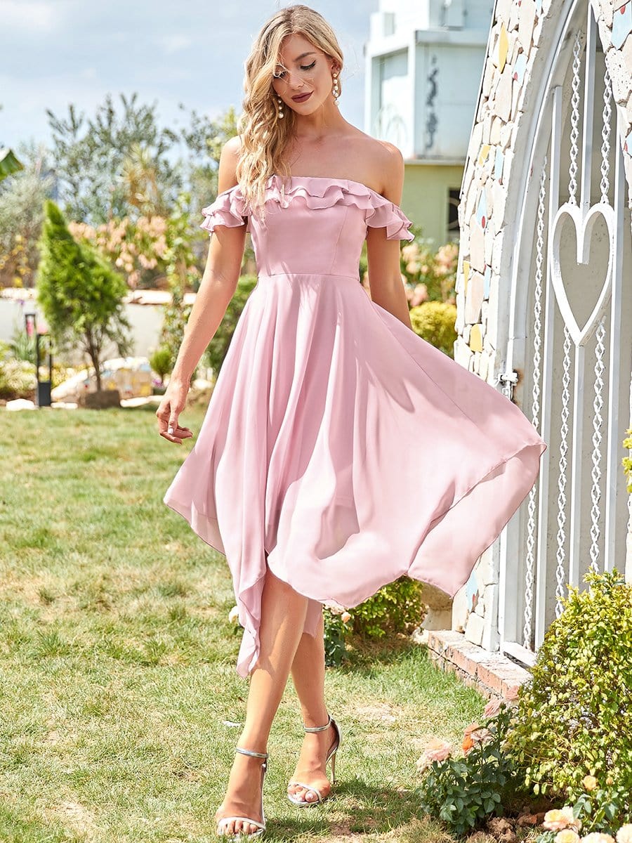 Off shoulder pastel clearance dress