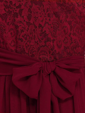 Color=Burgundy | Plus Size Long Sleeve Floor Length Evening Dress-Burgundy 5