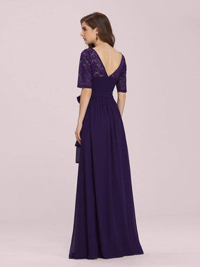 COLOR=Dark Purple | Plus Size Long Sleeve Floor Length Evening Dress-Dark Purple 2