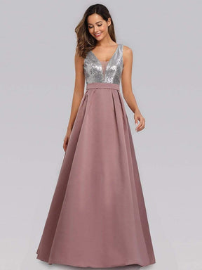 Color=Purple Orchid | Floor Length Sequin And Satin Prom Dress-Purple Orchid 4