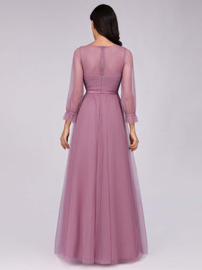 Color=Purple Orchid | Elegant Half Sleeve Floor Length Bridesmaid Dress-Purple Orchid 11