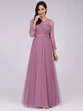 Color=Purple Orchid | Elegant Half Sleeve Floor Length Bridesmaid Dress-Purple Orchid 10