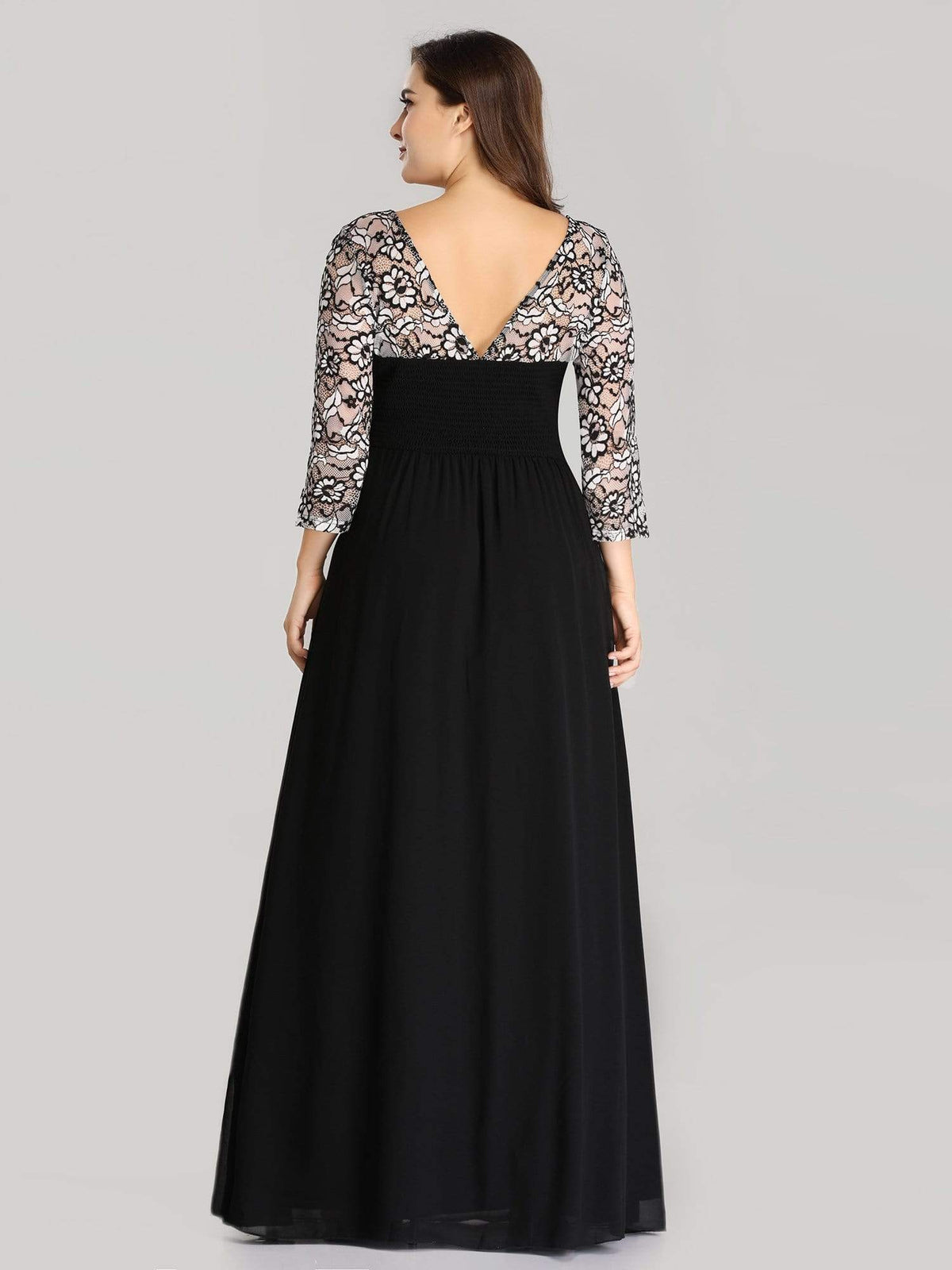 Color=Black | Women'S Plus Size Floor Length Lace Maxi Dress-Black 2