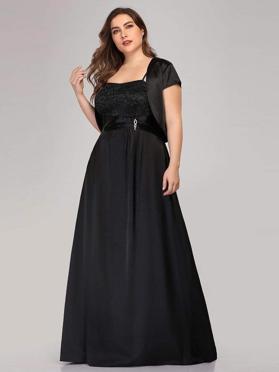 Color=Black | Women'S A-Line Mother Of The Bride Dress-Black 4