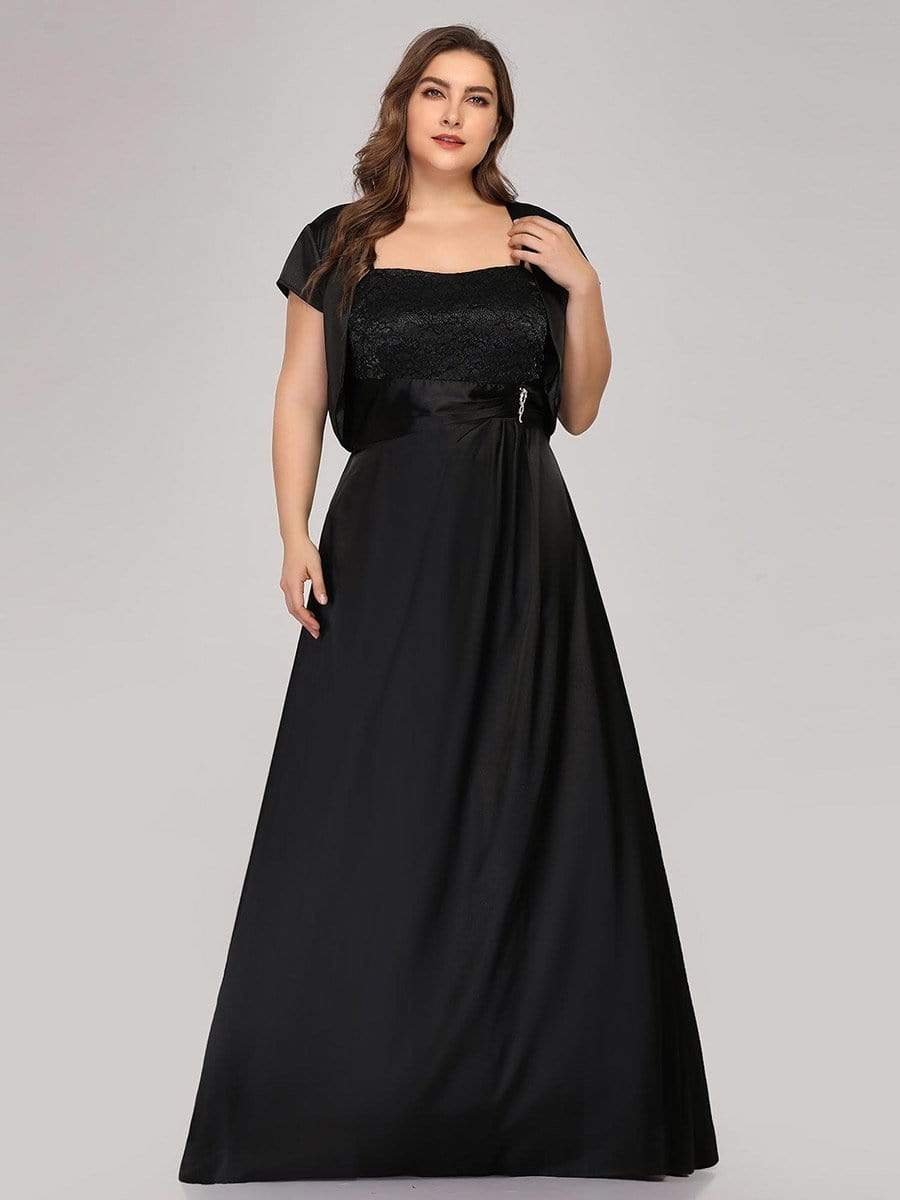 Color=Black | Women'S A-Line Mother Of The Bride Dress-Black 1