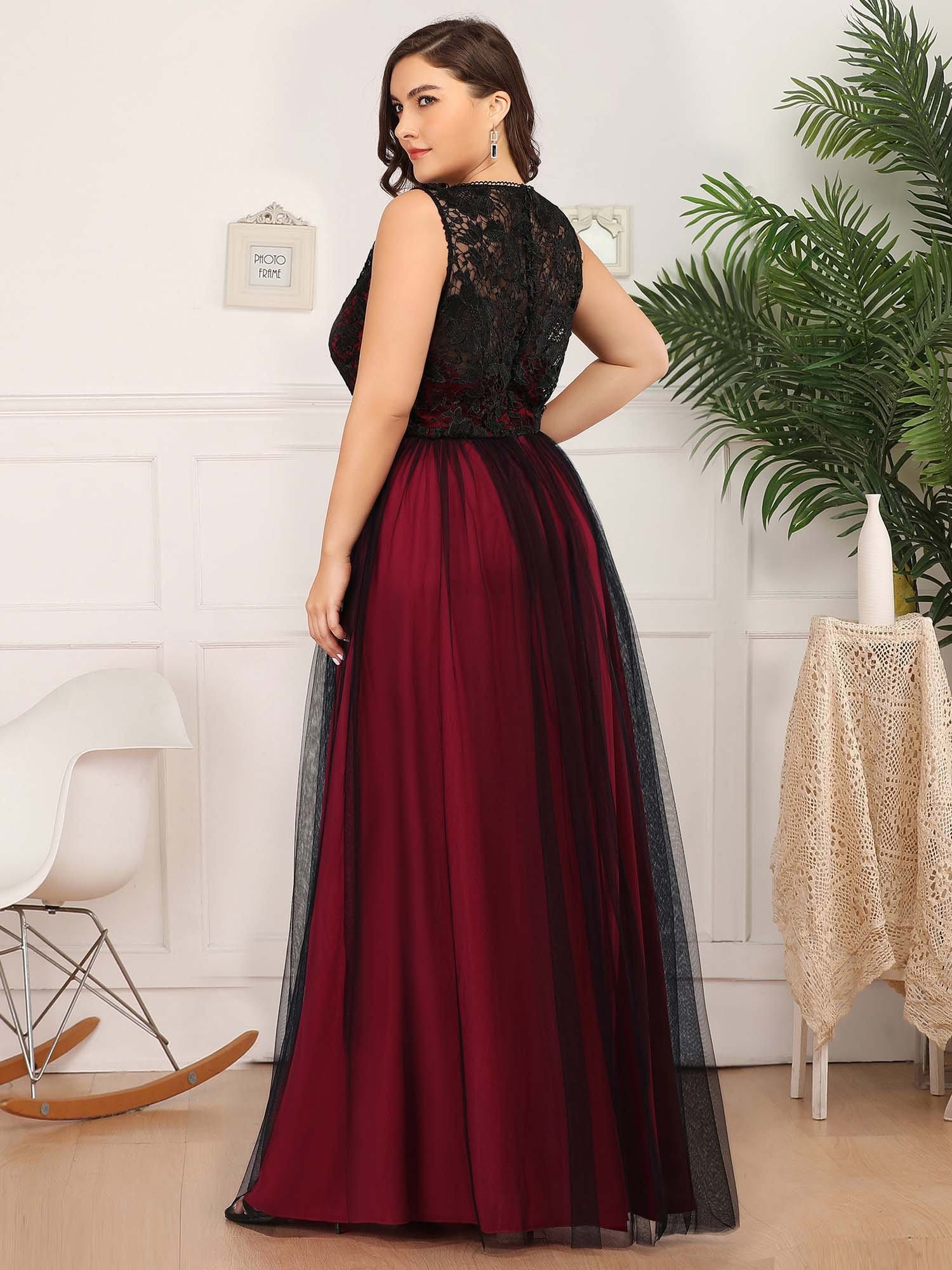 Prom Dresses for Women Maxi LongPlus Size A Line Lace Tulle Mesh