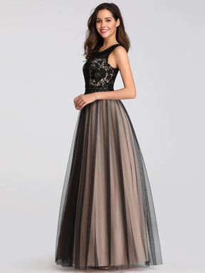 Color=Black | Maxi Long Prom Dresses With Mesh-Black 7